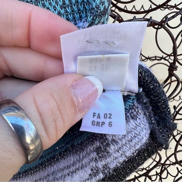 ST. JOHN SPORT BY MARIE GRAY sleeveless blouse tank top blue black silver stripe - Picture 9 of 10